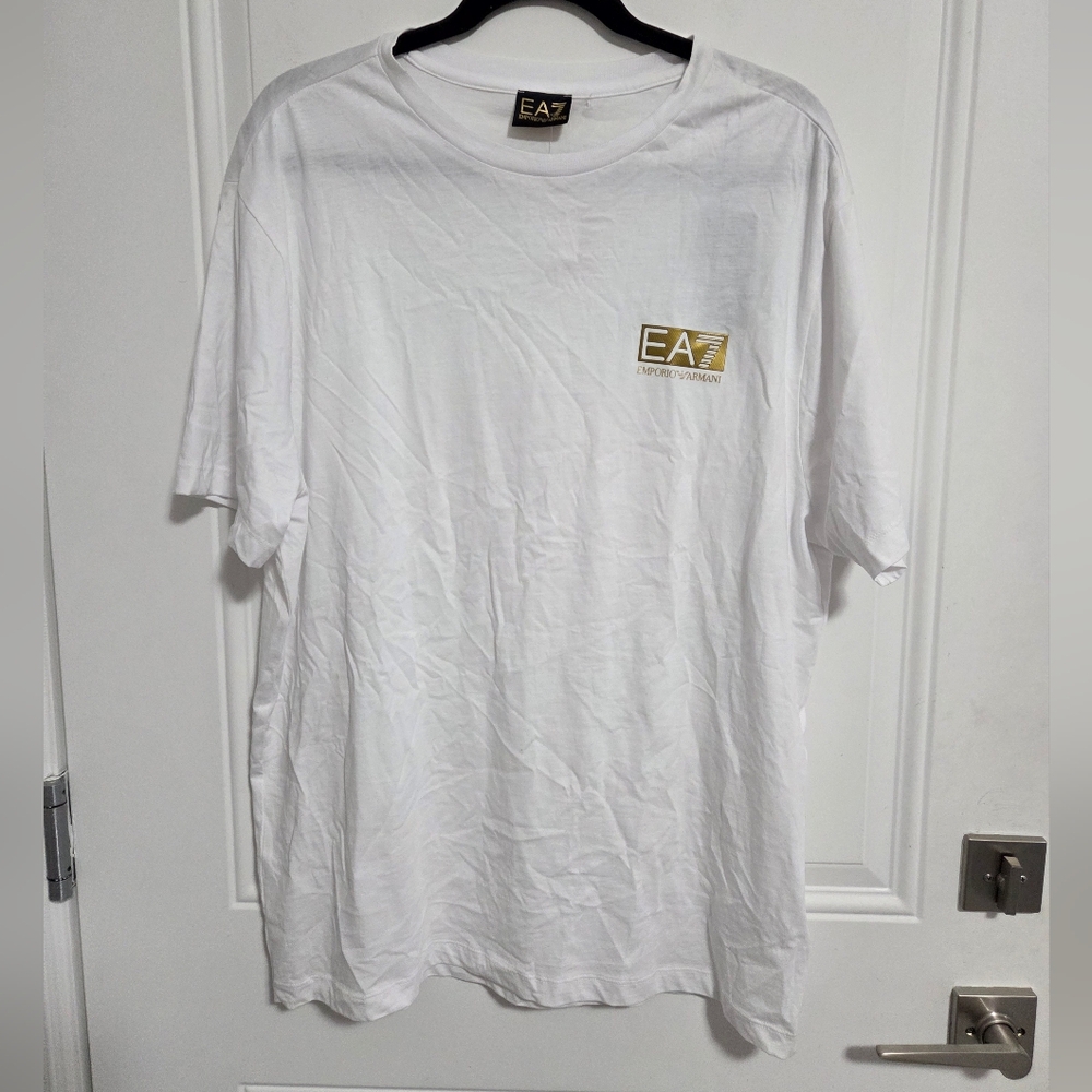 NWT - Emporio Armani EA7 Gold Logo Men's T Shirt - Size XXL